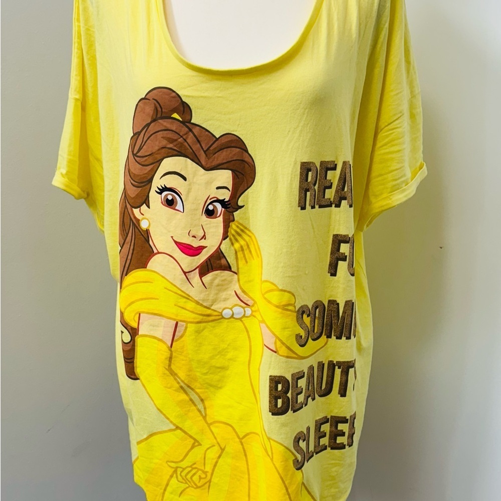 Disney Women's Yellow Beauty Sleep Pajama Top XL - Picture 3 of 8